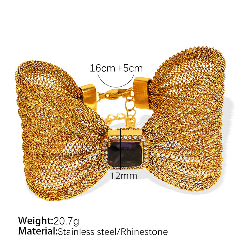 SL65 dark purple zirconium gold bracelet