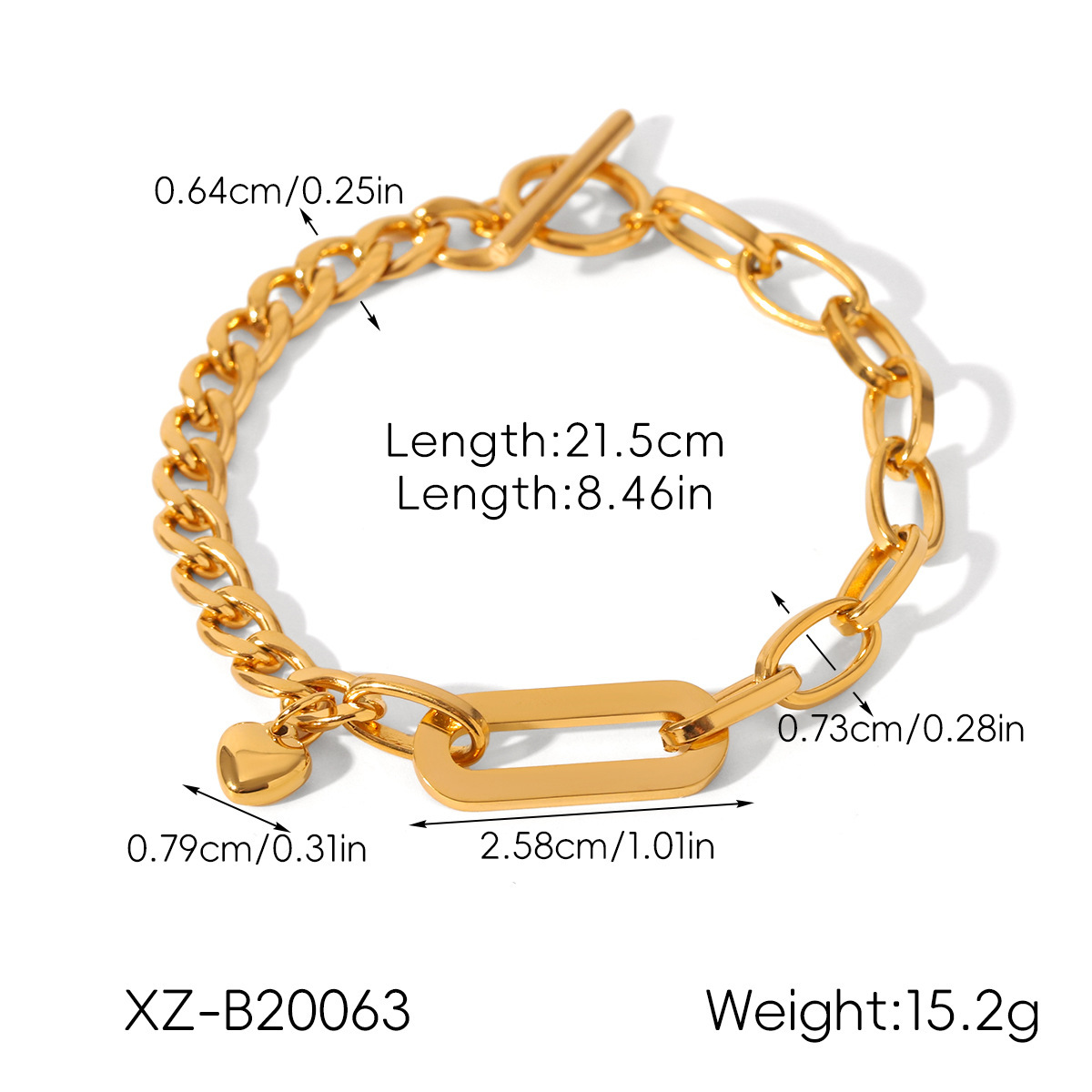 Mix Link Paperclip Bracelet