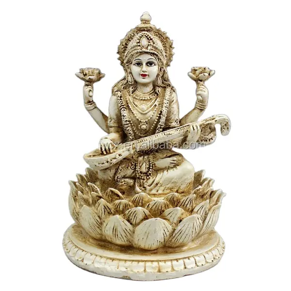 Statues de dieu indiens en polyrésine, Saraswati, statuettes de dieu indien, artisanat religieux