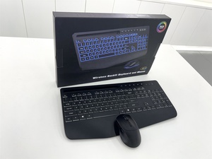Combo de ratón y teclado inalámbrico retroiluminado recargable de 2,4G con soporte para tableta de teléfono, combo de teclado y ratón silencioso para oficina