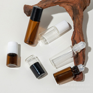 ボール香水 & エッセンシャルオイルボトル用アンバーミニガラスローラー1ml 2ml 3ml 5mlトラベルサイズシールタイプのサンプルロール - Product Image 2