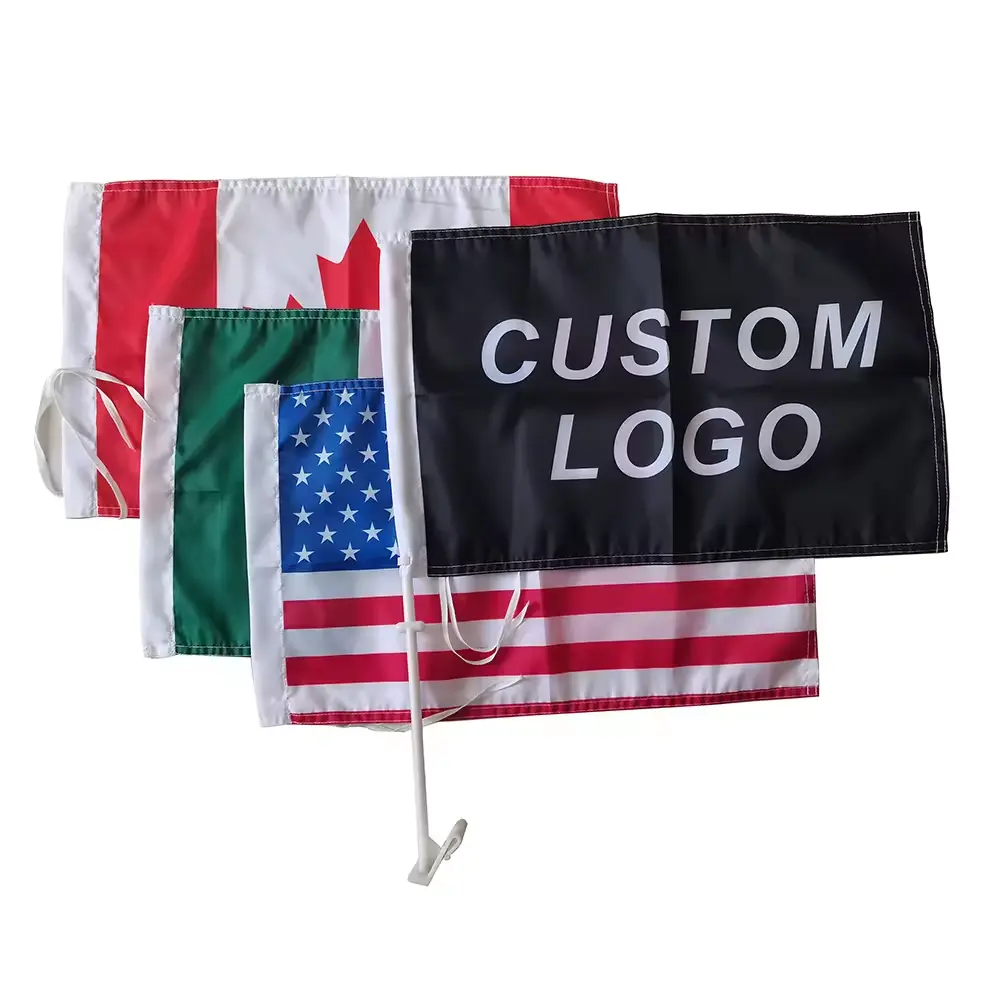 Fabriek Sublimatie 30X45Cm Dubbele Zijden Polyester Nationale Alle Land Juichende Auto Vlaggen Raam 12X18 Inch Mini Vlag Voor Auto