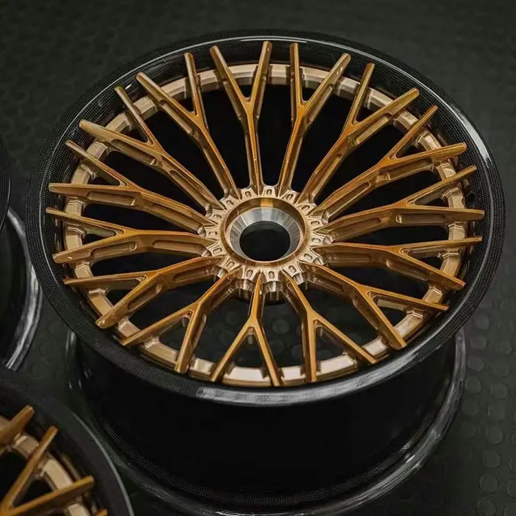 Jiangzao Custom carbon fiber forged passenger car wheels Multi Spoke Deep Dish rims 19 20 22 inch 5X112 5x120