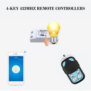 Rf <strong>Remote</strong> Control 433MHz 4-Button Wireless Touch <strong>Remote</strong> Control Support RF/Slampher/4CH Pro R2/RF Bridge - Product Image 4