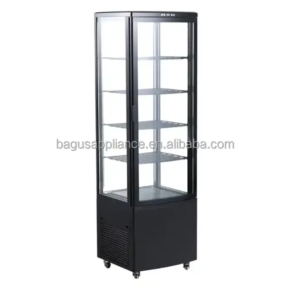 Refrigerador comercial con pantalla, refrigerador vertical para bebidas, puerta de vidrio, con luz LED, 235L, al mejor precio