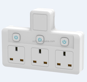 3 <strong>Way</strong> Power Extension <strong>Socket</strong> with 3 Outlets <strong>Multi</strong> Plug Adapter With UK/UAE 3 Pin Plug for Home, Office - Product Image 2