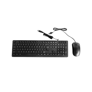 USB 104-Key Full-Size 2,4G Office Silent Computer Keyboard LED Retroiluminado Multimedia Wired Combo con ratón para AIO PC