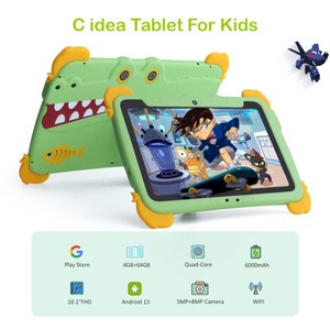 C Idea Maker 10.1 Tablet Android 13 Quad Core 4GB 64GB Drahtloses pädagogisches Kinder-Tablet mit CaseP1100-green - Product Image 2