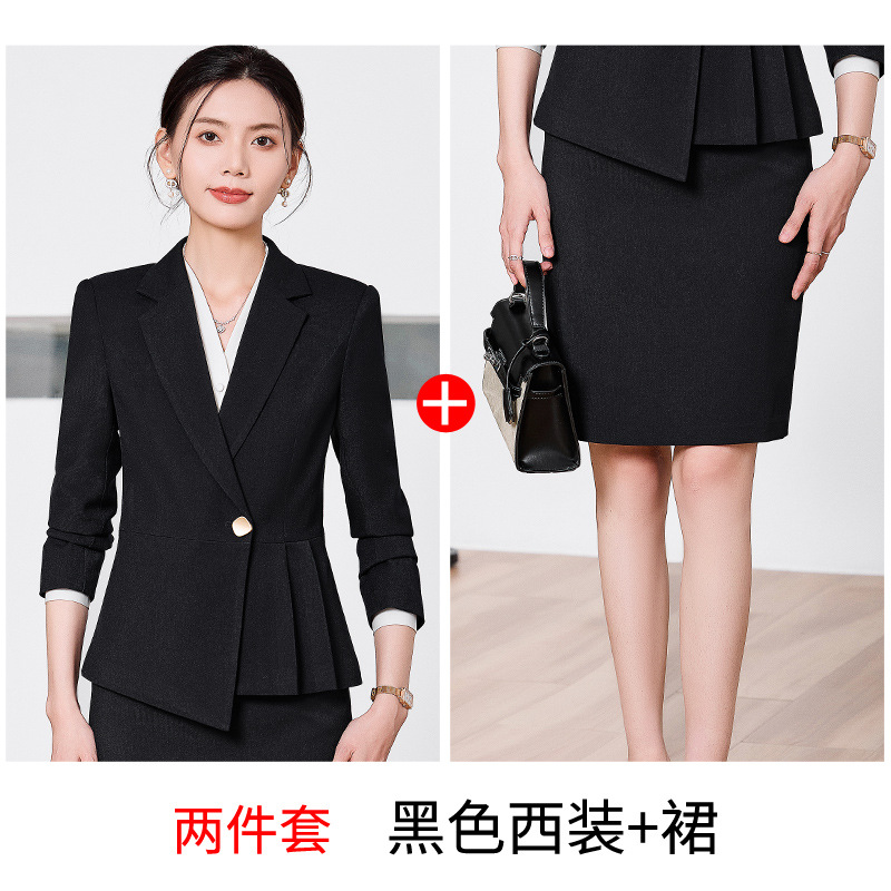 Two-piece black suit dress