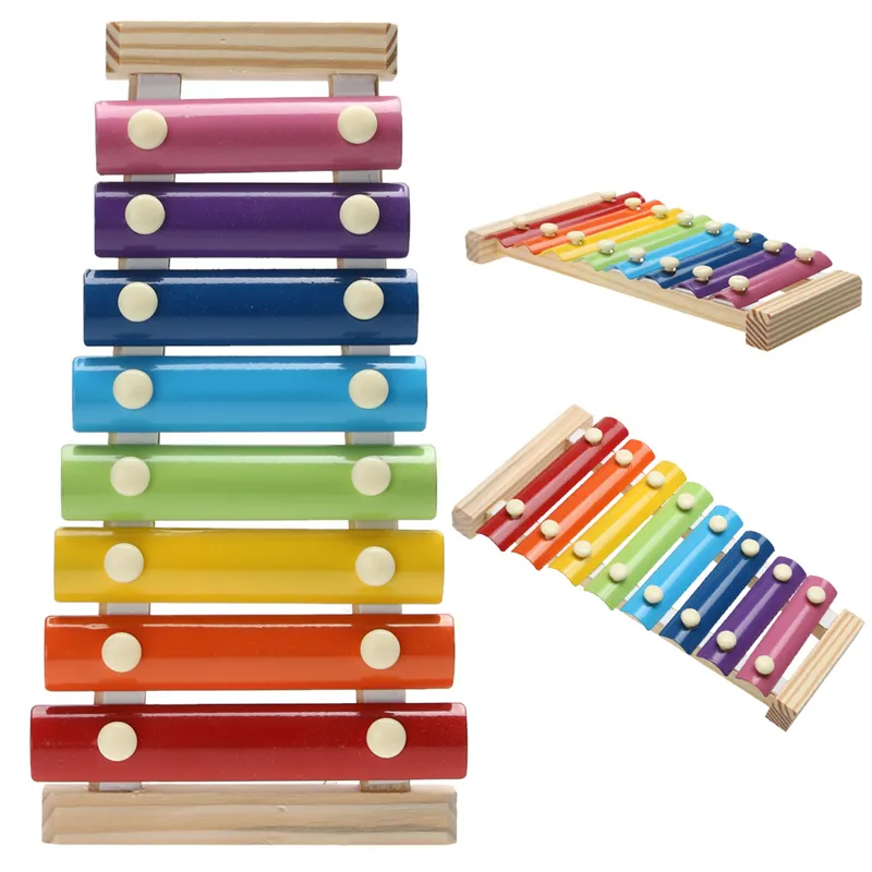 Xylophone de estilo de marco de madera para niños, Juguetes Divertidos musicales de 8 tonos, instrumento Musical, juguete educativo para bebés, regalos