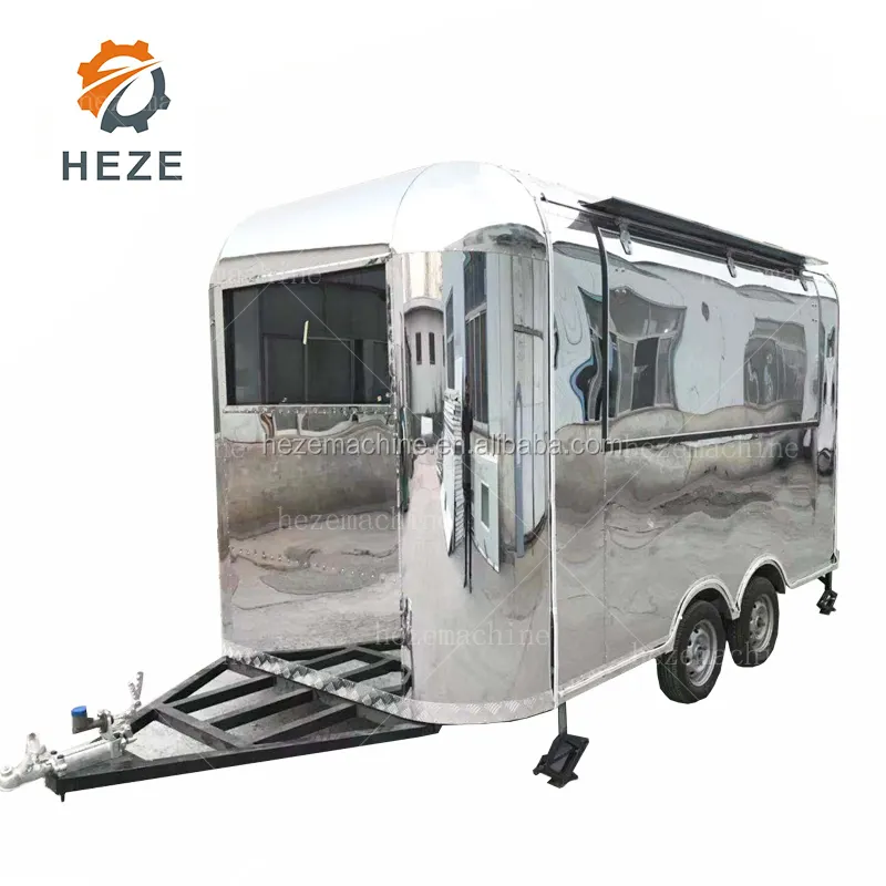 Carro de café de caravana para Churros de cocina móvil, carro de comida fría usado Carro de comida congelada