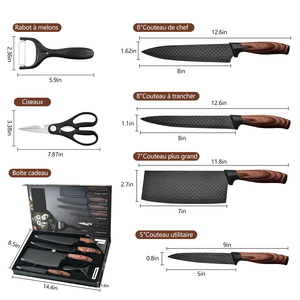 6 adet yüksek karbon paslanmaz çelik bıçaklar el yapımı dövme balta şef kasap mutfak bıçağı ahşap saplı şef bıçağı pişirme aracı - Product Image 6