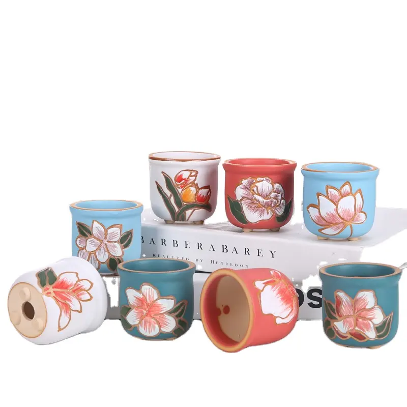 Vaso da fiori in ceramica verniciato colorato creativo moderno semplice mini vaso fiorellino all'ingrosso decorazione per ufficio fioriera in ceramica pianta succulenta