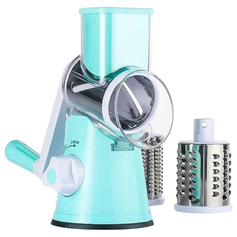 Großhandel Rotary Cheese Grater 3 Drum Blades Manuelle Gemüses ch neider Chopper Cheese Shredder Küche Gemüse Käsereibe