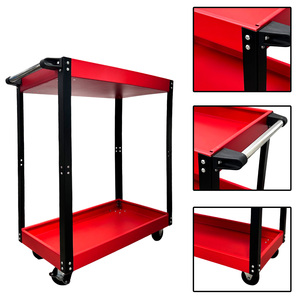2-Tier Heavy Duty Cán công cụ giỏ hàng thép nền tảng lưu trữ Xe đẩy cho cơ khí nhà để xe Kho & sửa chữa cửa hàng - Product Image 2