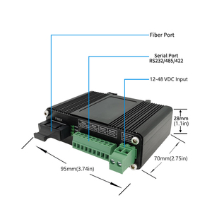 Puerto serie industrial RS232 RS485 RS422 Datos a módem convertidor de fibra óptica para CCTV Control de acceso de automatización de alarma contra incendios - Product Image 2