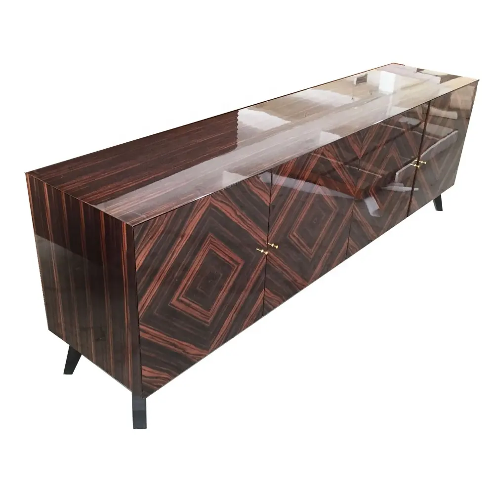 Muebles de madera de ébano para sala de estar, diseño de 4 puertas, Credenza de alta calidad