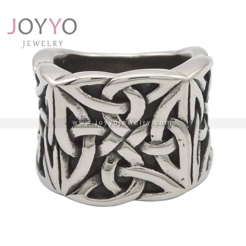 Anello di nodi celtici di moda Trending anelli quadrati in acciaio inossidabile gioielli per uomo