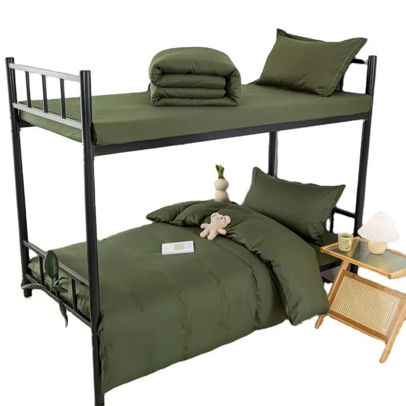 Army green All-cotton quilt set Student workers bed sheet bedding Unit dormitory supplies pure cotton three-piece set