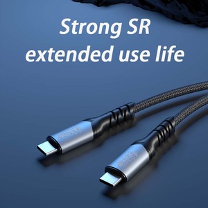 10Ft Usb-C на Usb-C кабель 240W 96W 68W Usb 4,0 3,0 дорогой двойной тип C 6A черная ткань зарядные кабели для передачи данных - Product Image 6