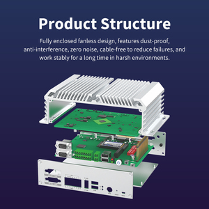 Dual RJ45 100M/1000M 6 DB9 4 USB Industrial Box PC Fanless <strong>Embedded</strong> Mini Desktop <strong>Computer</strong> for Monitor Industrial &amp; Accessories - Product Image 2