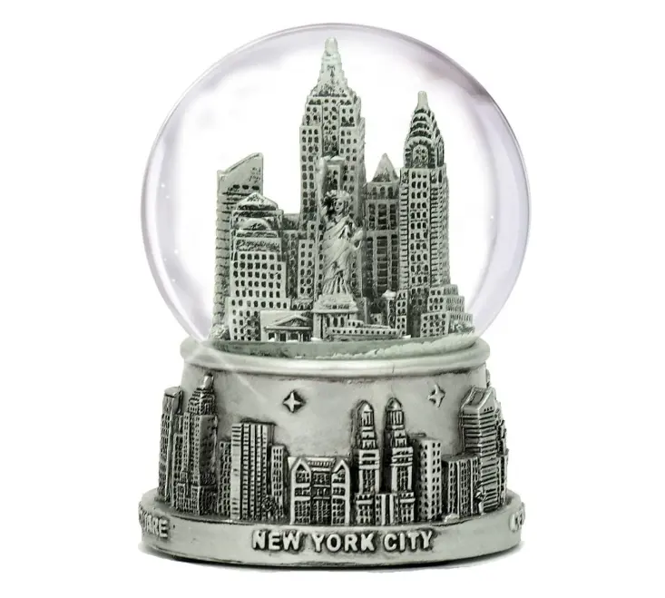 Artigianato in resina personalizzato London New York Building Snow Globe per Souvenir