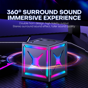 Mini altavoz inalámbrico portátil de alta calidad, iluminación LED RGB para uso en interiores/exteriores, regalo electrónico de ordenador de mano - Product Image 4