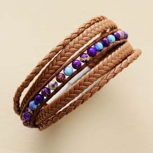 Heren Trending Design Meerlagige Lederen Manchet Armbanden Met Magnetische Sluiting Modieuze Bedelarmbanden - Product Image 4