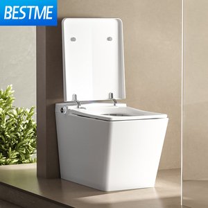 インテリジェントBiditスマートトイレ自動オープン電子隠しタンクスクエアボウルリモコン床用トイレ洗面台 - Product Image 5