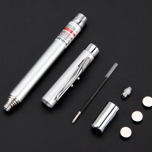 Strumento penna multicolore con luce a Led e stilo penna a sfera pieghevole 4 in1 luce a Led piegata con penna puntatore Laser Led rosso chiaro - Product Image 4
