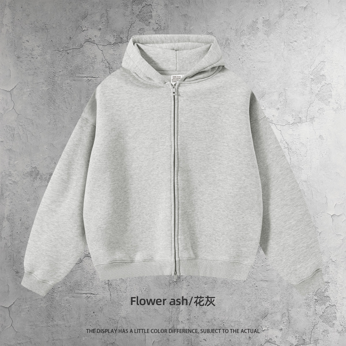 Boxy version zipper-flower ash