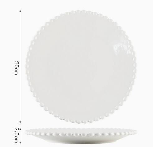 Assiette ronde blanche de 10 pouces