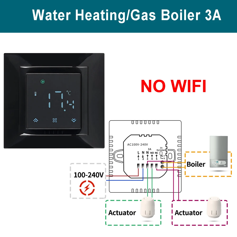 Chaudière à eau ou à gaz 3A-No Wifi Noir