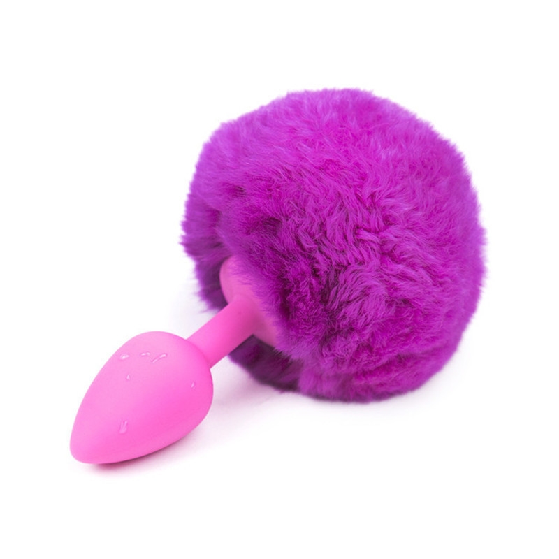 Plug anal rose queue de lapin rouge rose