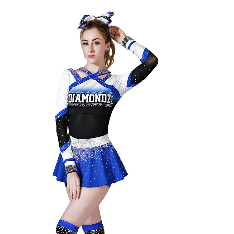 2022 Cheer uniformes al por mayor traje de baile Cheer sublimación personalizada Cheer uniformes Cheerleading