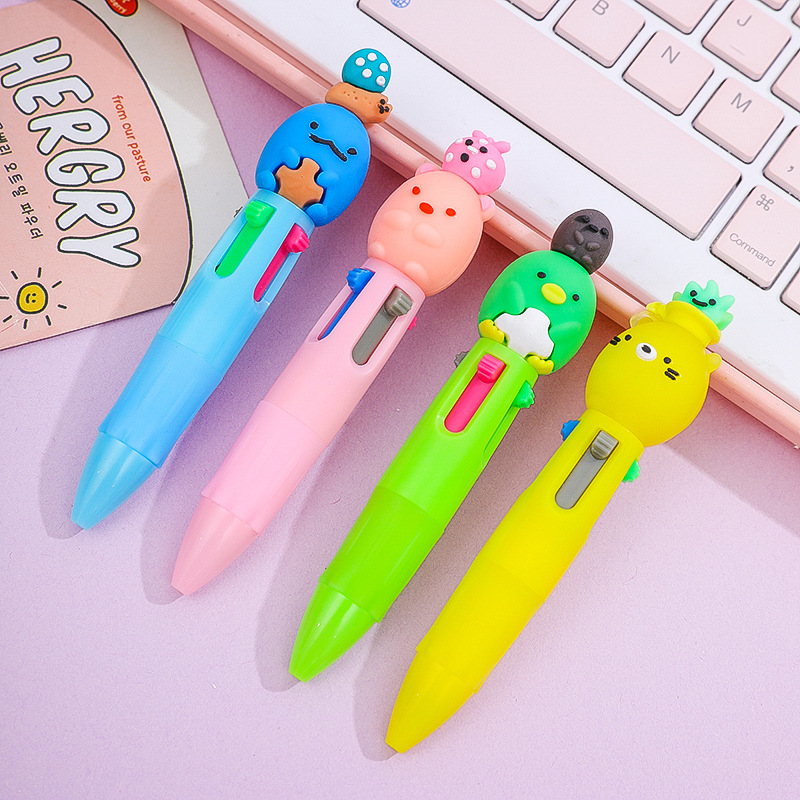 Stylo 4 couleurs taupe