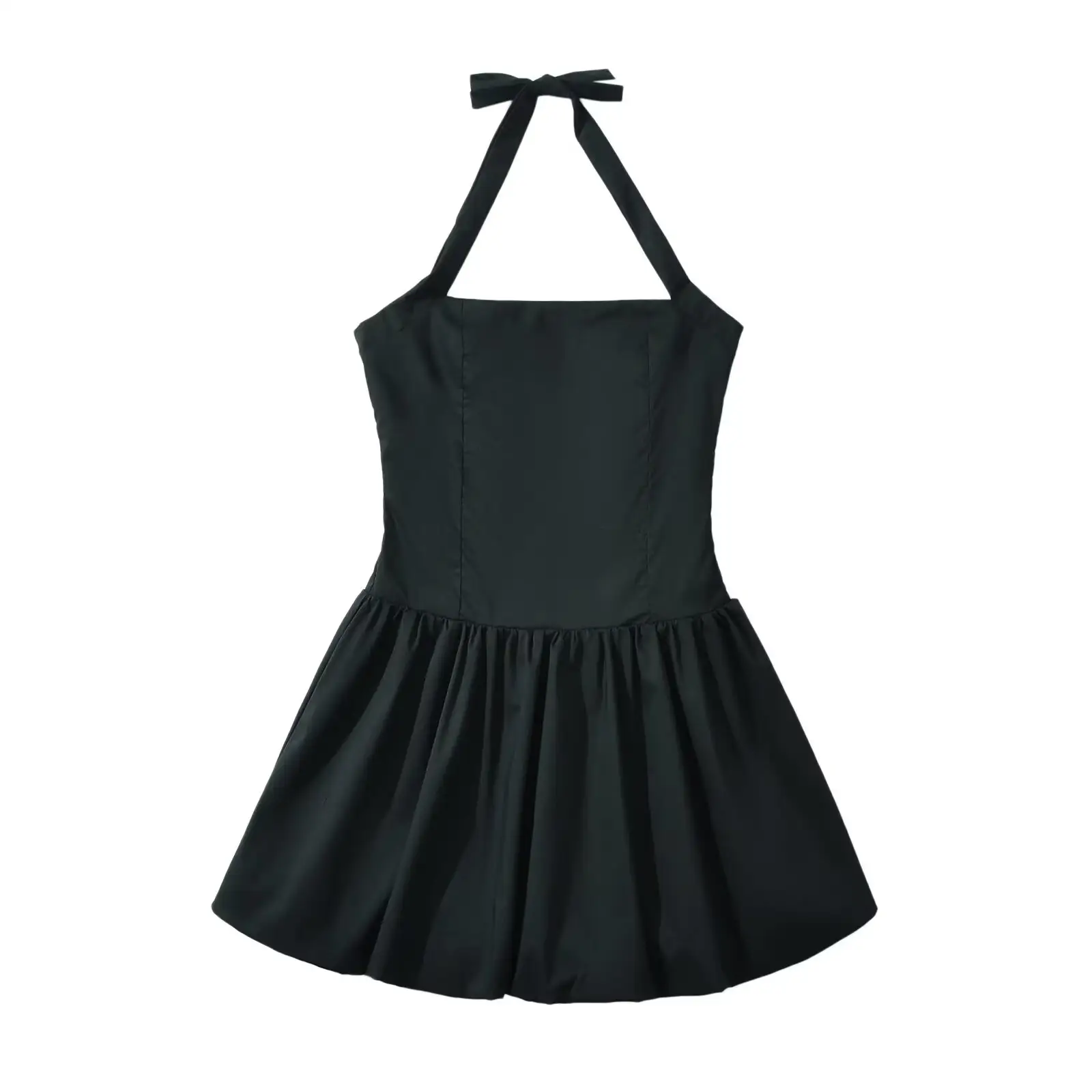 PB & ZA donna 2024 primavera nuovo elegante moda nera mini abito Vintage senza maniche abiti femminili robe Mujer