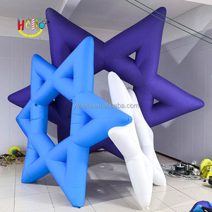 Bơm hơi khổng lồ sao trang trí ba màu sắc <span class=keywords><strong>Inflatable</strong></span> lục giác sao với ánh sáng LED - Product Image 2