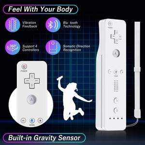 รีโมทเกม Nintendo Wii ไร้สายพร้อมเซ็นเซอร์ตรวจจับการเคลื่อนไหวในตัวและการสั่นสะเทือนมอเตอร์ควบคุมวิดีโอเกม - Product Image 3