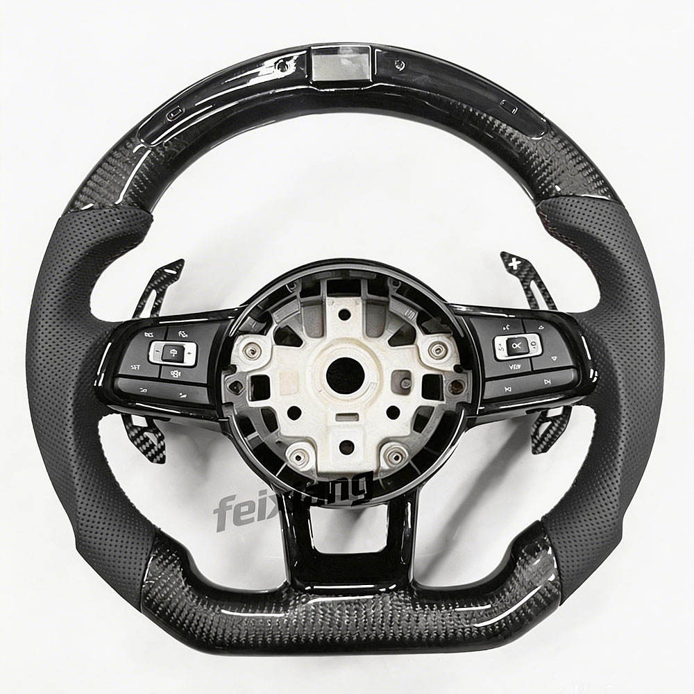 Cuir en fibre de carbone + LED + palettes de changement de vitesse