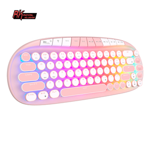 Royal Kludge RK Round pink Mini Gaming <strong>Keyboard</strong> <strong>Programmable</strong> 68 Keys Round Keycaps Retro Typewriter <strong>Mechanical</strong> <strong>Keyboard</strong> for Girl - Product Image 3