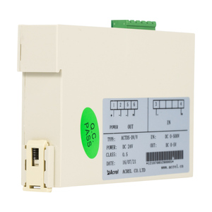Acrel-Sensor de efecto Hall, fuente de alimentación de 12VDC, entrada de corriente de entrada de CC 0 ~ 5V, de salida de corriente de salón, 1/2V