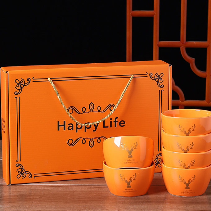 Juego de 6 piezas naranja.