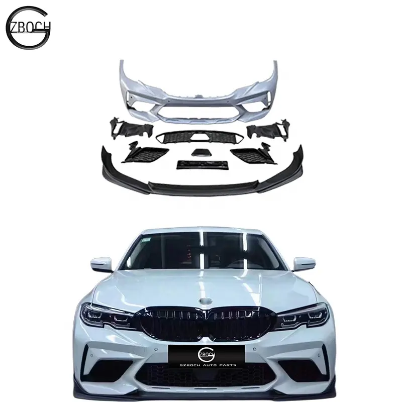 Atacado amortecedor de carro para bmw 3 series g20 g28 m3c, kit de contra choque para frente do carro, com lábio frontal m3c