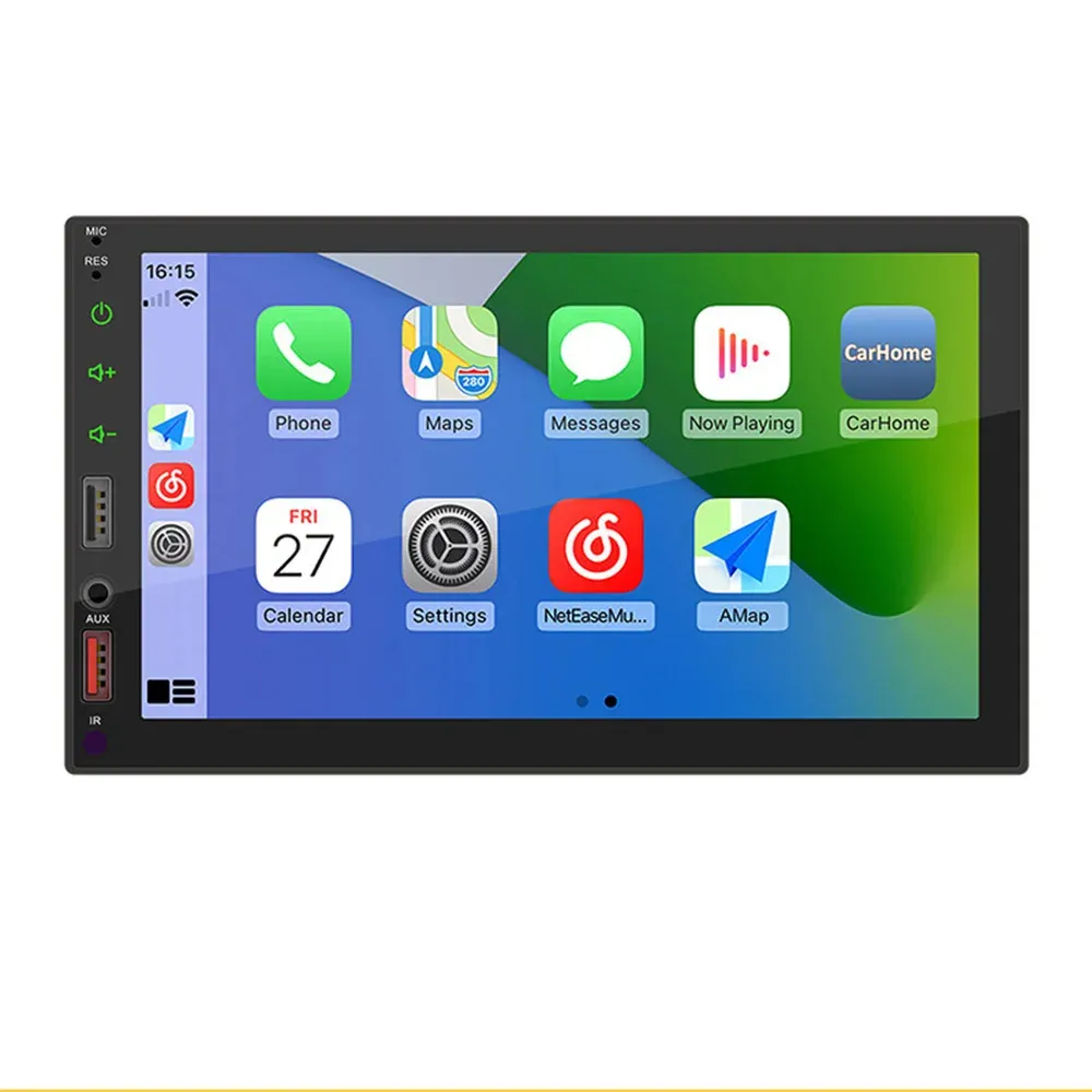 Đôi DIN xe MP5 Máy nghe nhạc với Carplay Android tự động được xây dựng trong GPS DVD Player CE chứng nhận bluetooth di động Internet thẻ đài phát thanh