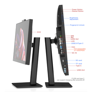予算i3 i5 aio pc factory skd monoblocks ddr4 ddr3オールインワンコンピューターssd hdd type C webcam desktop pc - Product Image 5