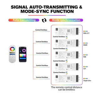 Синий зуб умный Контроль один цвет RGB RGBCW RGBCCT 1/2/3/4/5 канал 5-в-1 WiFi беспроводной светодиодный контроллер света - Product Image 5