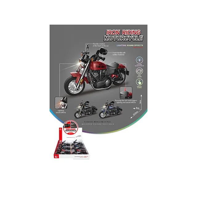 Motorcycle Children's toy Pull-back Inertial Plastic off-road vehicle Advanced Racing model Sound effects light boy 3 years old
