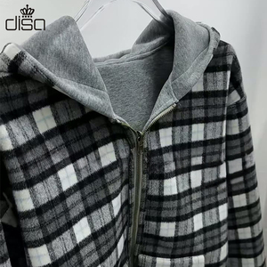 Nhà Sản Xuất Thiết Kế Thương Hiệu Mens Bông Rửa Đau Khép Zip Biểu Tượng Sọc Sọc Vải Cổ Điển Mùa Đông Áo - Product Image 1