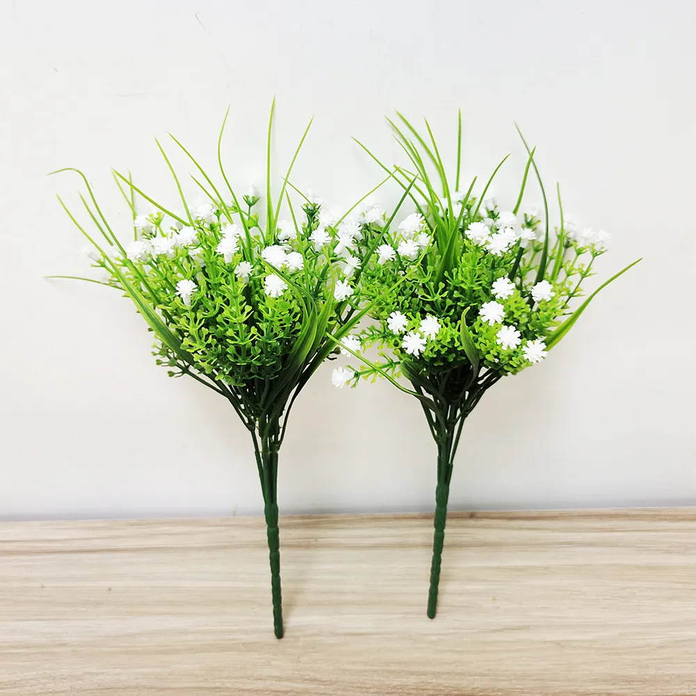 Fabrik heiße billige Sträucher Bündel künstlich für zu Hause Tisch vase DIY Bouquet Dekoration Kunststoff Grün künstliche Sträucher Stiel